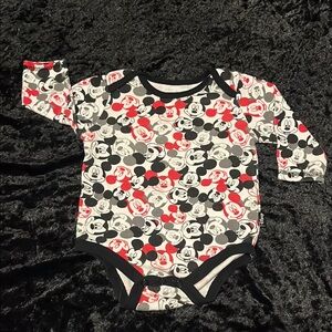 Set of 2 Disney Mickey Mouse Bodysuits: Black and Red and Grey and Blue.